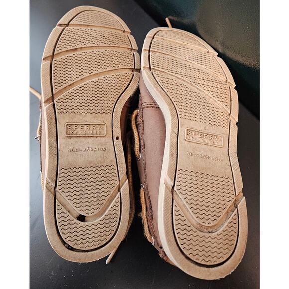 Boys Sperry Top-Sider 'Leeward' Brown Leather Shoes Size 13M - Picture 8 of 9